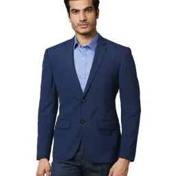 Park Avenue Dark Blue Checks Blazer-picture-13