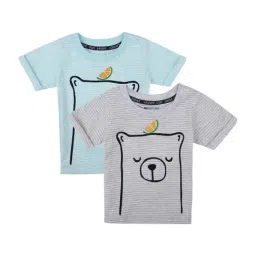 Bodycare Kids Off Blue & Grey Cotton Printed T-Shirt-picture-30