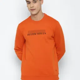 Allen Solly Orange Cotton Regular Fit Printed SweatShirt-picture-24