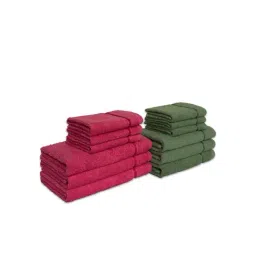 Spaces Seasons Best QD Self Green & Coral 380 GSM Cotton Towel Combo2-picture-12