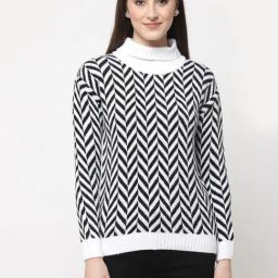 Club York White & Black Chevron Pattern Pullover-picture-21