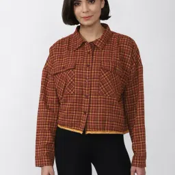 Forever 21 Brown Cotton Checks Shirt-image-39