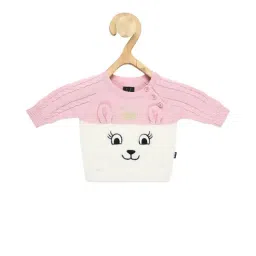 Allen Solly Kids Pink & White Color Block Full Sleeves Sweater-image-95