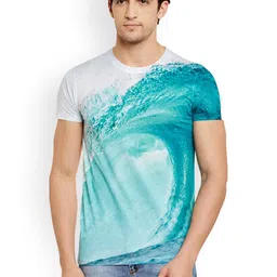 Wear Your Mind Men Sea Green Printed Round Neck T-shirt-picture-10
