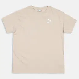 Puma Kids CLASSICS Relaxed Beige Cotton Logo T-Shirt-picture-30