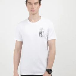 Calvin Klein White Cotton Regular Fit Printed T-Shirt-picture-2