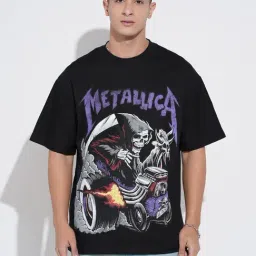 SHOWOFFFF Black Cotton Graphic Relaxed Fit T-Shirt-image-88
