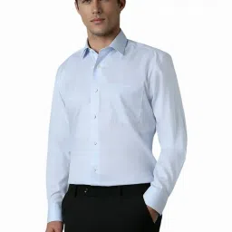 Louis Philippe Blue Regular Fit Shirt image 3