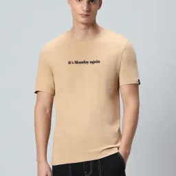 Bewakoof Brown Cotton Regular Fit Printed T-Shirt-image-45
