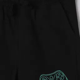 Fame Forever by Lifestyle Boys Black Cotton Printed Shorts image 3