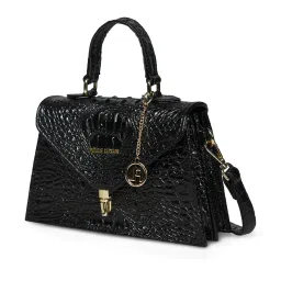 PELLE LUXUR Black Animal Effect Medium Satchel image 3