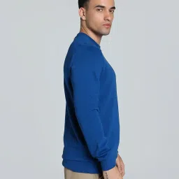 Puma Blue Regular Fit Texture Sweatshirt image 3