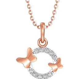 Joyalukkas 18k (750) Purity Rose Gold Dual Flutter Charm Diamond Pendent-picture-23
