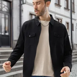 Status Quo Textured Spread Collar Lightweight Tailored Jacket-picture-13