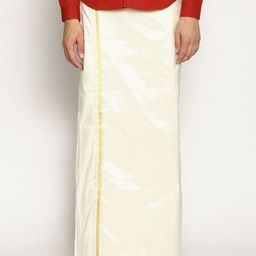 Sethukrishna Men White Solid Readymade Dhoti-picture-10