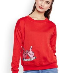 Belle Fille Women Red Solid Sweatshirt-picture-12