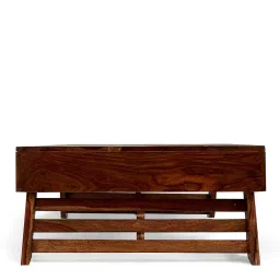 Ikiriya Bradford Brown Sheesham Wood Contemporary Coffee Table in Natural Teak Finish image 3