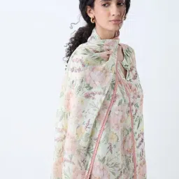 Zuba by Westside Multicolour Floral Pattern Cotton-Blend Dupatta image 2