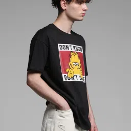 Jack & Jones Black Cotton Loose fit Printed T-Shirts image 3