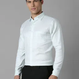 Louis Philippe Blue Slim fit Texture Formal Shirt image 3