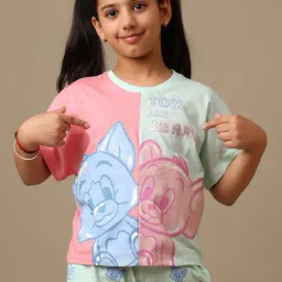 Kidsville Girls Multicolor Cotton Colour Block T-Shirt-picture-40