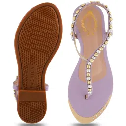 Shoetopia Kids Purple T-Strap Sandals image 3