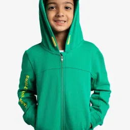 Ed-A-Mamma Boys Green Cotton Printed Jacket image 2