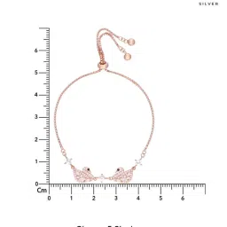 Kai Jewel Sterling Silver Rose Gold Solitaire Twin Swan Bracelet image 3
