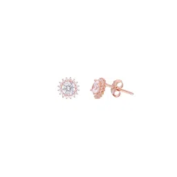 Kai Jewel Sterling Silver Rose Gold Mimalistic Solitaire Stud Earringd image 3