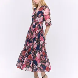 Cover Story Navy Floral Print Maxi Dress image 3