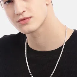 Zavya Everlasting Silver-Plated 18 Inch's Curb Men's Chain image 3