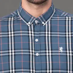 Red Tape Blue Cotton Polyblend Checks Regular Fit Casual Shirt image 5