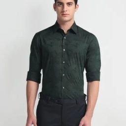 Arrow Green Cotton Slim Fit Printed Shirt-picture-13
