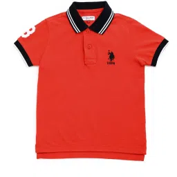 u.s. polo assn. US Polo Kids Boys Orange Cotton T-Shirt image 3