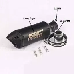 RA Accessories Black SC Project Mini2 Silencer Exhaust for TVS Apache RTR image 2