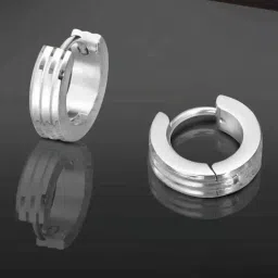 Peora Silver Plated Stainless Steel Stylish Hoop Huggie Fancy Earrings-image-71