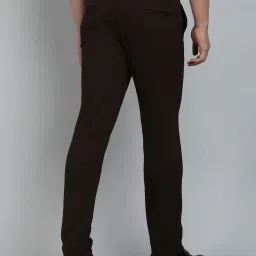 JB Studio Coffee Brown Blended Slim Fit Solid Trouser image 3