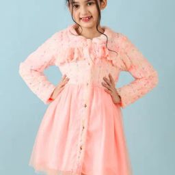 StyloBug Girls Orange Printed Dress-picture-33