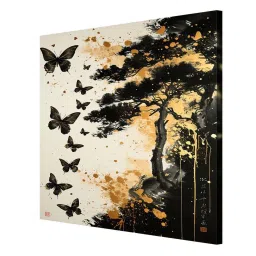 999Store Multicolor Canvas Butterfly Journey Wrapped Painting image 3