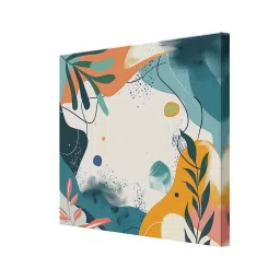 999Store Multicolor Canvas Vibrant Abstract Botanical Painting image 3