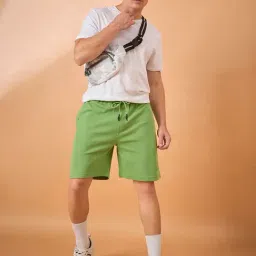 Club York Green Cotton Blend Regular Fit Solid Shorts image 5