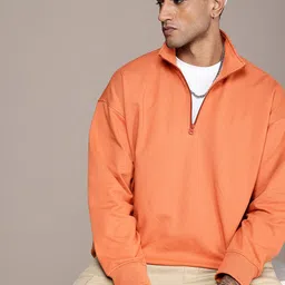 The Roadster Life Co. Solid Mock Collar Oversized Sweatshirt-image-85
