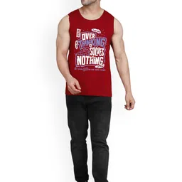 SLOWLORIS Pack Of 2 Printed Scoop Neck Gym Vests VSL26 CMB(ADV BLACKRED)(OVRTNK MAROON) image 5