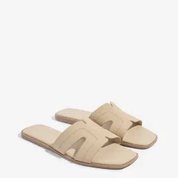 LUNA BLU by Westside Beige Embroidered Slides-picture-14