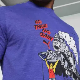 Puma Blue Regular Fit Graphics Printed Sports T-Shirt image 4