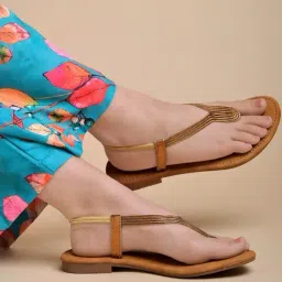 Shoetopia Women's Copper Sling Back Sandals-image-40