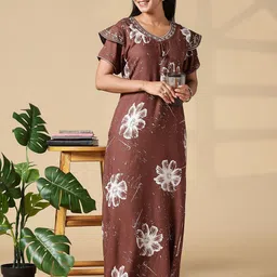 9shines Label Printed Maxi Nightdress image 5