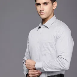 Louis Philippe Pure Cotton Slim Fit Opaque Printed Formal Shirt-image-88