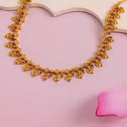 Kushal's Fashion Jewellery Ruby Gold Polished Antique Necklace Set for Women-picture-12