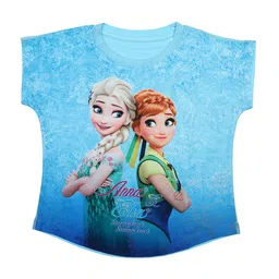 Disney by Wear Your Mind Girls Blue Printed Top-image-91